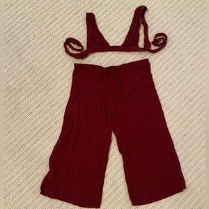 Burgundy Linen Set